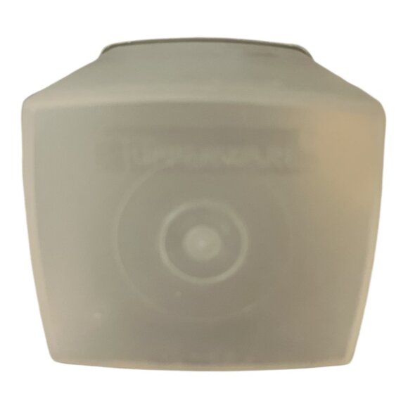 Vintage Tupperware Square Container with Light Gray Lid – Translucent White - Picture 4 of 4